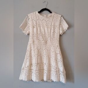 Altar'd State Cream Floral Lace Mini Dress